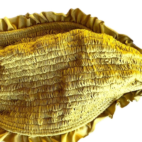 NWOT- Gold Ruched  Bikini Bandeau. SZ SM - Picture 4 of 7